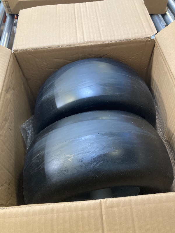 Photo 1 of 13x6.50-6 Lawn Mower Tires Flat Free, Zero Turn Mower Front Tires for Residential and Commercial, 13x6.5-6 Flat Free Tire and Wheel, 3/4" & 5/8" Bearing, 3.25"-7.65" Center Hub, 2Pack Gray
