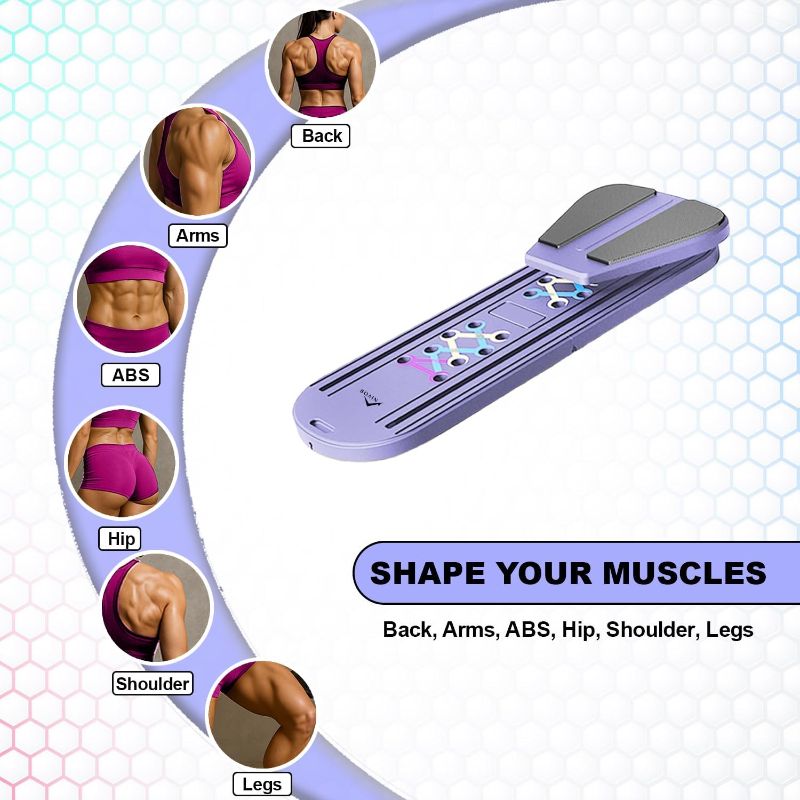 Photo 1 of Pilates Board, Pilates Reformer, 8 in 1 Pilates Board Set for Home Workout, 15 in 1 Abdominal Trainer Board to Revolutionize Your Fitness