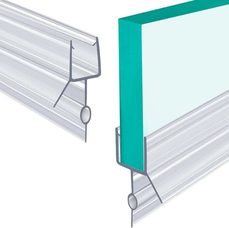 Photo 1 of 1-Pack Shower Door Bottom Seal POZIA-39(1000mm) Long,3/8"(10mm) Thick Frameless Glass Shower Door Seal Strip Clear Vinyl Durable Stop Shower Leaks and Create a Water Barrier Ultra Clear

