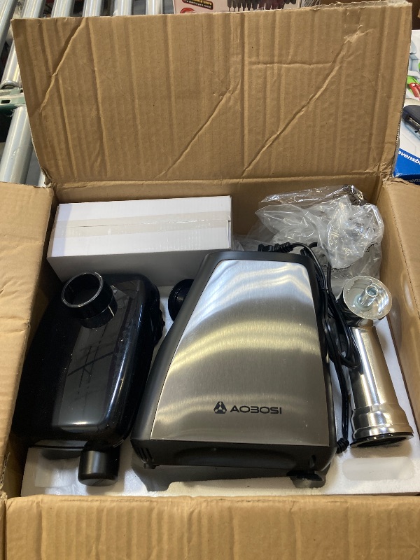 Photo 1 of AAOBOSI Meat Grinder, 4-In-1 Meat Grinder Electric [2800W Max] with 3 Slice, Shred Blades,2 Blades,3 Plates,Sausage Stuffer,Kubbe Kit, for Home Kitchen Use, Stainless Steel
