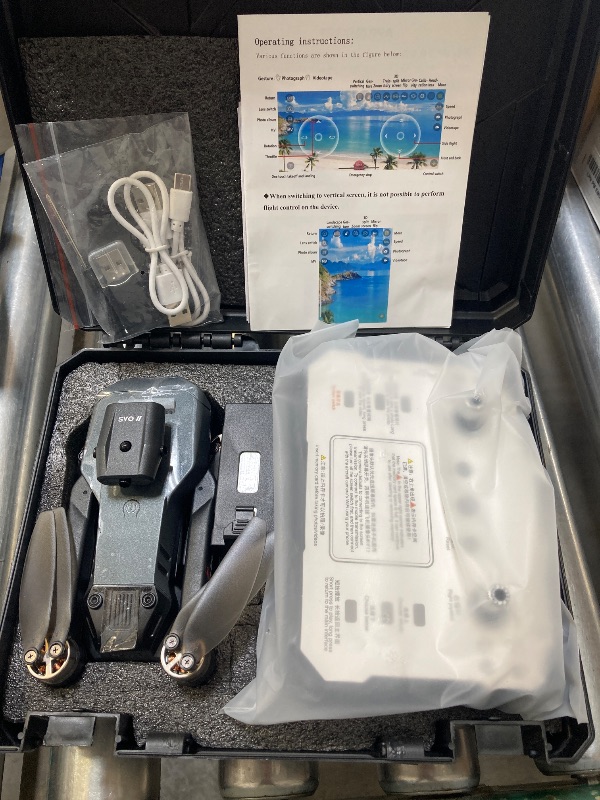 Photo 1 of Drones with 4k Ultra-wide Camera,Real-time Vision Screen Handle,Foldable WiFi FPV Drone,RC Quadcopter with Brushless Motor,2 Batteries