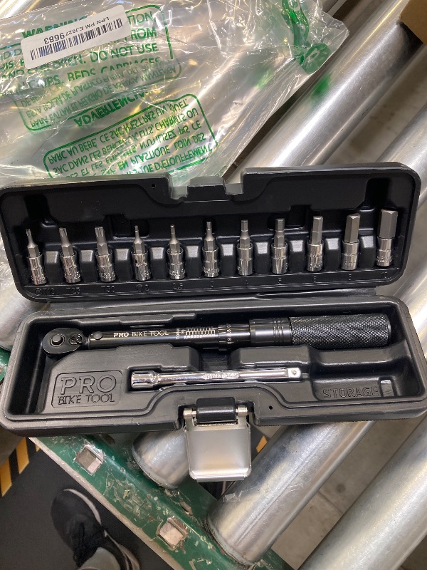 Photo 1 of PRO BIKE TOOL Click Bicycle Torque Wrench Set, 2-20 Nm - Includes Storage Box, Allen & Torx Sockets, Extension Bar