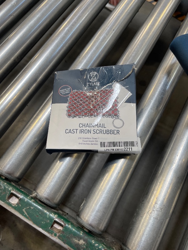 Photo 1 of Cast Iron Scrubber Chainmail - 316L Cast Iron Cleaner Scrubber and Bamboo Cloth Set - Chain Mail Scrubber - Stainless Steel Chainmail Scrubber for Skillet, Pan, Dutch Oven - Essential Accessory