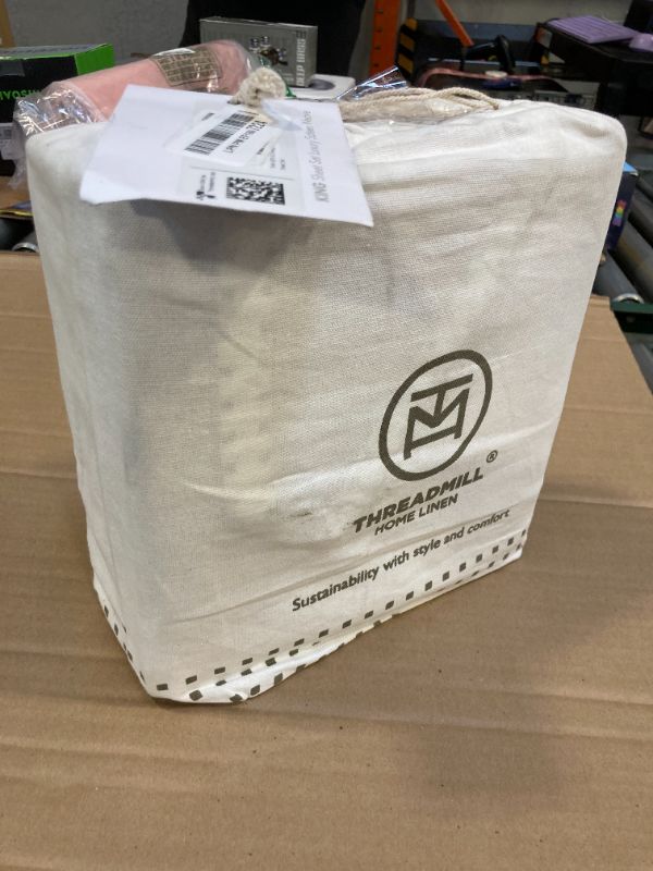 Photo 1 of Threadmill 100% Cotton Sheets for Twin Size Bed - 600 Thread Count Twin Bed Sheets Set with 15” Deep Pocket - Damask Stripe Sateen Weave 3-Piece Bedding Set with Cooling Effect, Beige