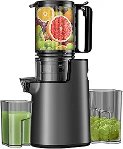 Photo 1 of Juicer, Masticating Juicer with 5.4" Wide Feed Chute, 350w Slow Juicer Machines Fit Whole Vegetables and Fruits with High Juice Yield, Easy to Clean (Black)