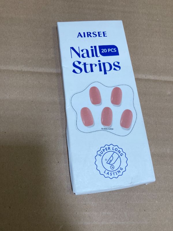 Photo 1 of AIRSEE Semi Cured Gel Nail Strips (Soft Rose), 20 pcs Salon-Quality Gel Stickers, Long Lasting Nail Wraps for Women Works with Any UV Lamps Light Prep Pads, File & Wooden Stick