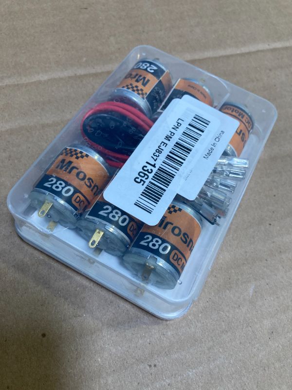 Photo 1 of 6Pcs 280 Micro DC Motors 3V-12V 13500RPM 0.5A with 2.8mm Insulated Connector & 6inch 20AWG Wire for RC Boat, DIY Airplane, Model Toys, 12V DC Motor Compatible