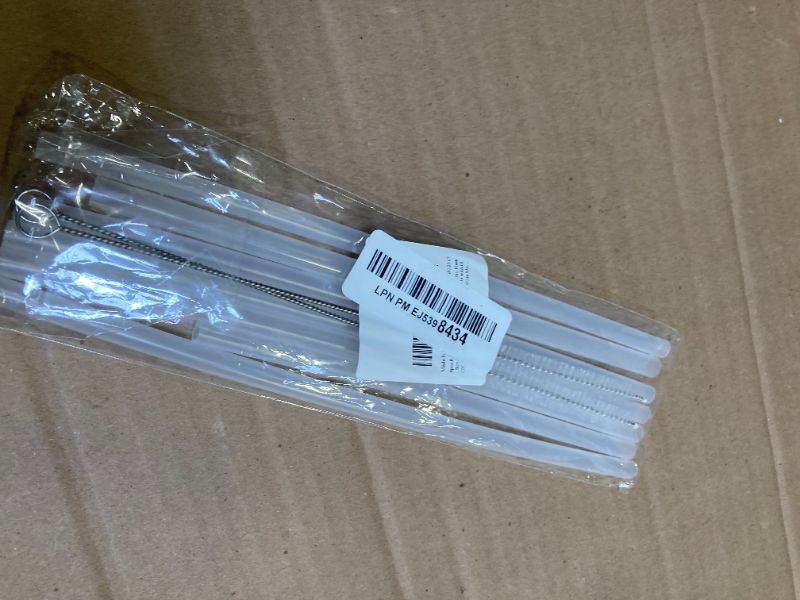 Photo 1 of 6pcs Replacement Straws for Iron Flask Thermo Flask, Straws with 2 Cleaning Brushes Compatible with IRON °FLASK, Thermo flask, Hydro Flask Wide Mouth Bottle Straw Lid