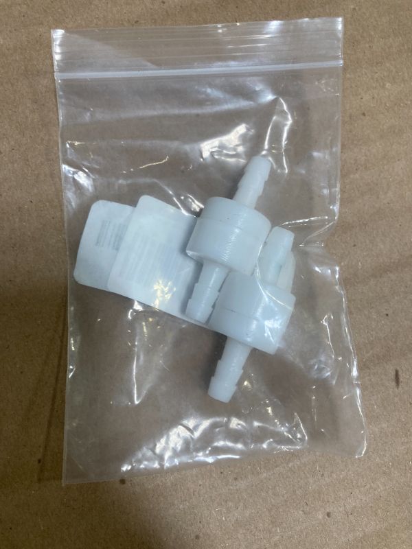 Photo 1 of 1/4" One Way Inline Check Valve 2 Pcs, Non Return Ozone Resistance PVDF Plastic One-Way Fuel Oil Water Gas Pump Air Check Valve