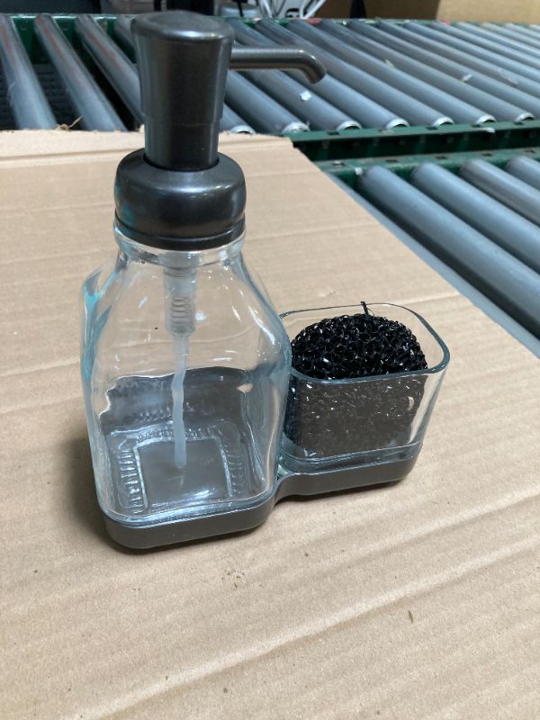Photo 1 of Glass Soap Dispenser with Scrubber Holder