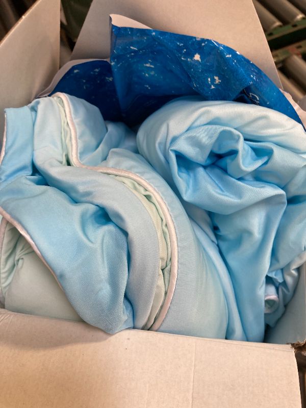 Photo 1 of Elegear Cooling Comforter Queen Absorbs Body Heat to Keep Cool, Double-Sided Cooling Blanket for Hot Sleepers Arc-Chill Cool Fabric Q-Max>0.5, Lightweight Summer Comforter Cold Blanket, Gradient Blue