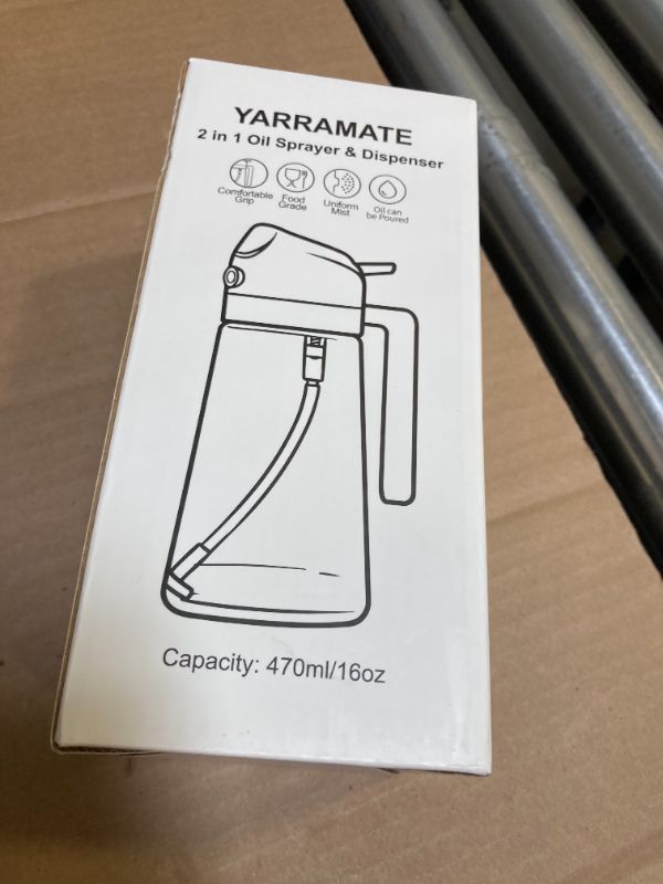 Photo 1 of YRRAMATE 16oz/470ml Glass Olive Oil Sprayer for Cooking with Stickers, 2 in 1 Oil Dispenser for Kitchen Gadgets, Food Grade Premium Spray Bottle for Salad, Frying, BBQ (Creamy White)