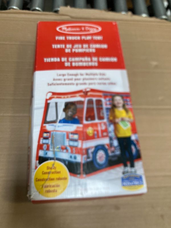 Photo 1 of Melissa & Doug Fire Truck Play Tent Role Play Firefighter Tent, Fire Truck for Kids Ages 3+