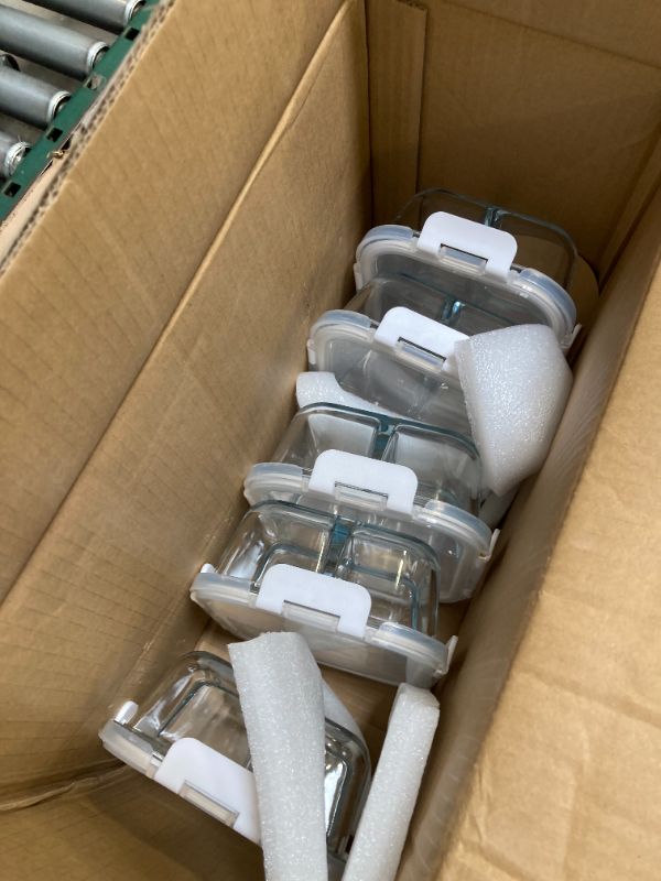 Photo 1 of Glass Food Storage Containers 3 Compartment with Lids (5 Pack, 34oz), Divided Glass Meal Prep Containers for Lunch at Work, Leak-Proof Portion Control Food Containers, Microwave/Dishwasher Safe