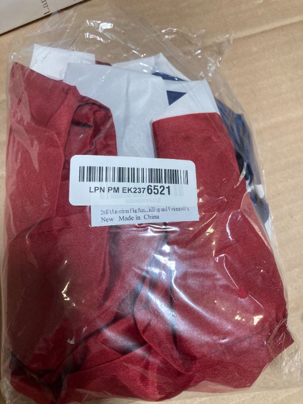 Photo 1 of 2x4Ft American Flag Bunting Patriotic Decorations,1 Pcs USA Pleated Fan Flag Brass Grommets Quality, Large Size Half Fan Banner Indoor/Outdoor Decoration for 4th of July, Memorial Day Independence Day