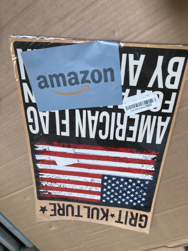 Photo 1 of GRITKULTURE Distressed American Flag Vinyl Decal 17 inches by 9 inches for Trucks, Cars, and Windows Compatible with Most Pickup- Rear Graphic USA, US Flag Car Sticker (White)