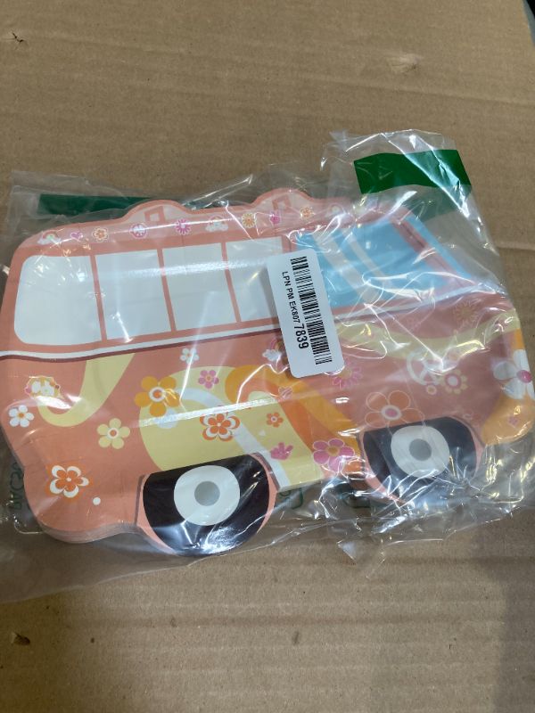 Photo 1 of CHUNNIN 50Pcs Groovy Party Paper Plates Retro Hippie Bus Party Supplies 60s 70s Party Dinner Plates Groovy Hippie Peace Bus Disposable Plates for Retro Daisy Baby Shower Birthday Party Decorations