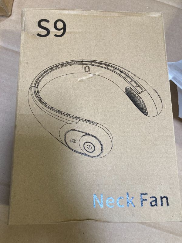 Photo 1 of Neck Fan, Personal Fan with LED Display, USB-C Rechargeable, 4000mAh-Battery, 3-Speed Adjustment & Whisper-Quiet Operation, Perfect for Home, Travel, Sports