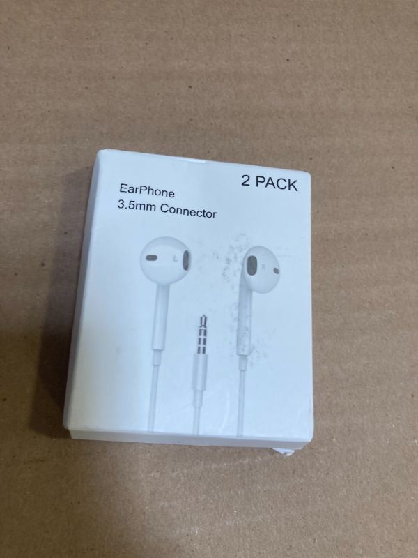Photo 1 of for Apple Earbuds Wired [Clear Call], [MFi Certified] 3.5mm Headphones with Microphone Volume Control HiFi Stereo for iPhone/iPad/Kindle/Weather Radio [2 Pack]