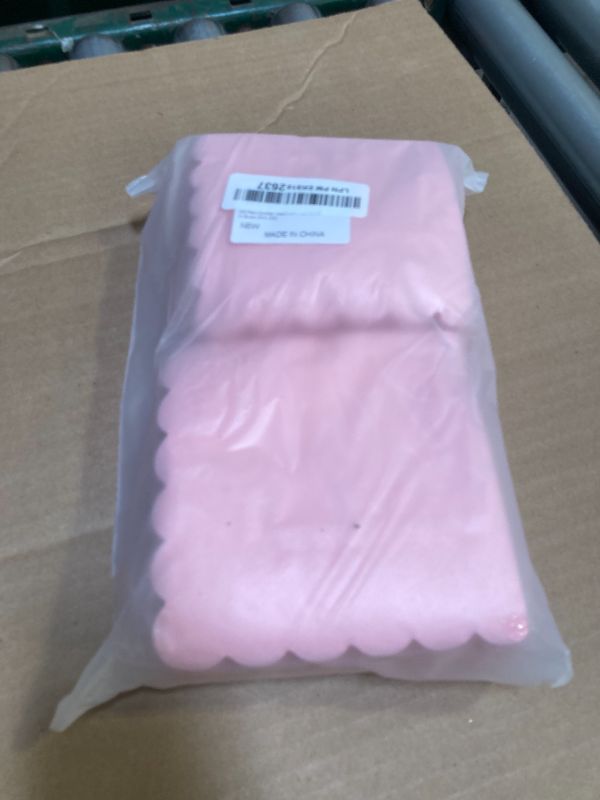Photo 1 of 200 Pack Cocktail Napkin 2-Ply Scalloped Edged Dessert Napkins Folded 5 x 5 Inches Disposable Napkins for Dinner Wedding Birthday Party Bridal Anniversary Reception Event (Pink)