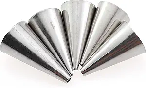Photo 1 of 5PCS Round Mouth Fine Hole Laminating Nozzle Set - Stainless Steel Frosting Piping Nozzle - Cake Baking DIY Decorating Tools