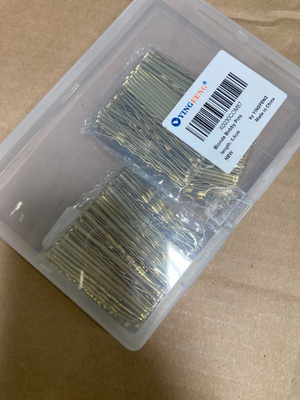 Photo 1 of 330 PCS 2.2Inch Blonde Bobby Pins for Women Girls, Super Grip Gold Hair Clips with Box, YINGFENG Reusable Non Slip Hair Pins, Suitable for All Hair Types
