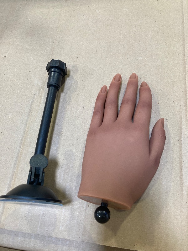 Photo 1 of Silicone Fake Hands to Practice Fake Nails Mannequin Hand for Nails Practice and Nail Art Single Left Hand Tan