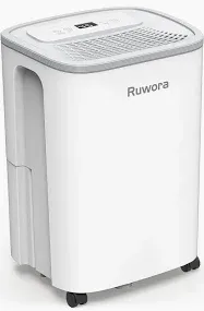 Photo 1 of Dehumidifier 2500 Sq.Ft 30 Pint, Dehumidifiers with Drain Hose, 0.66 Gallon Water Tank, RUWORA Dehumidifiers for Home Basement Bedroom Bathroom, Overflow Protection, 24H Timer