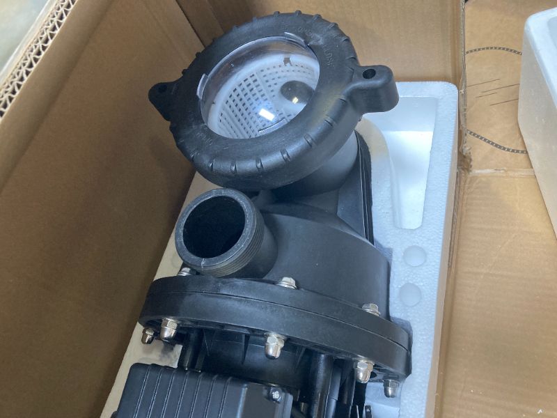 Photo 1 of Pool Pump Above and Inground Ground, 2HP 6980GPH High Flow Self Primming Swimming Pool Pump, 110V Energy Saving with 2.0'' Unions and Filter Basket, In/Above Pool Pumps
