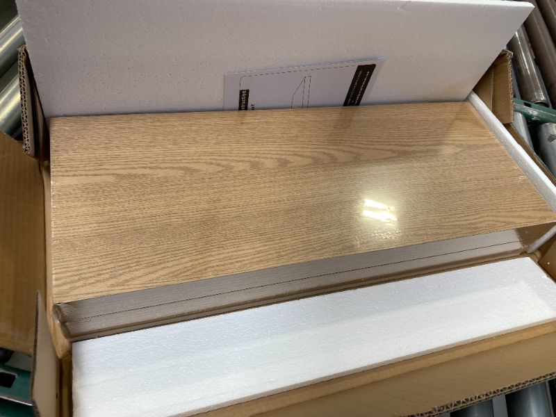 Photo 1 of Floating Shelves for Wall 24 inchs Long, 9.1” deep x 1.5” Wall Shelf for Bedroom, Bathroom, Living Room, Kitchen, Office Home Decor, Deep Wood Shelves with Invisible Brackets, Set of 2, Oak
