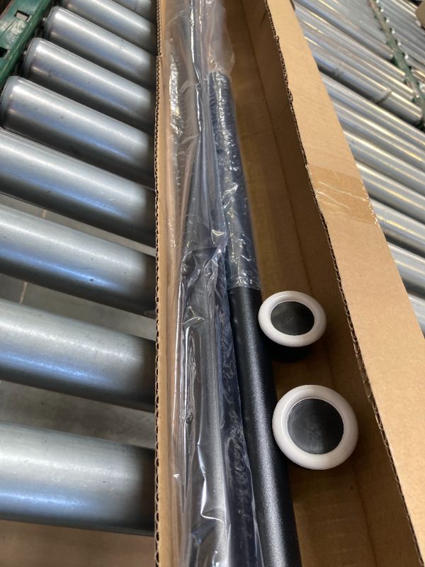 Photo 1 of Tension Curtain Rod 43 to 83 Inches (3.6 to 7 ft), 1.26" Diameter Spring Adjustable Curtains Rods Long Large Pole for Windows Door Bathroom Patio Outdoor No Drilling, Black

