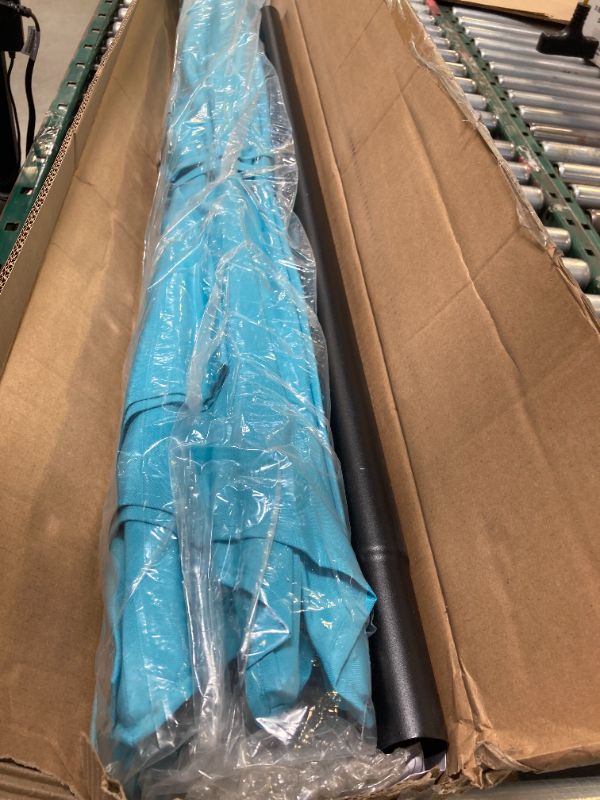 Photo 1 of 9FT Outdoor Patio Umbrella, Table Patio Umbrella Sun Umbrella Aluminum with Push Button Tilt and Crank, Patio Market Umbrella for Pool, Porch, Garden, Deck, Backyard. (SkY Blue)
