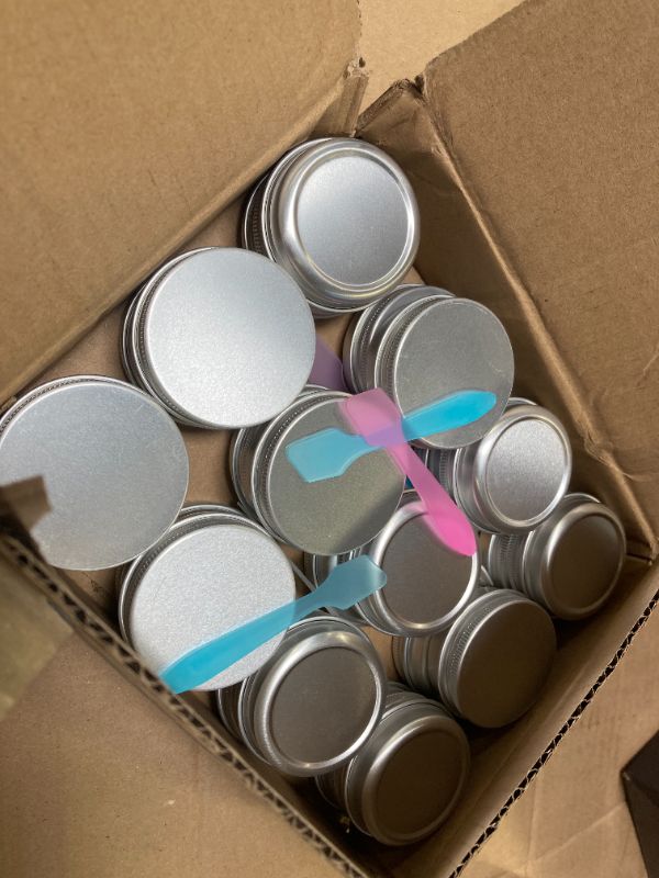 Photo 1 of MotBach 24 Pack 1oz Tin Jars, 30ml Metal Tin cans, 1Ounce Aluminum tin can jar Containers with Screw Lid for Lotion Bars, Spices, Salve, Balms, Beard Balm, Toiletries, Creams, Samples, Makeup Cosmetic
