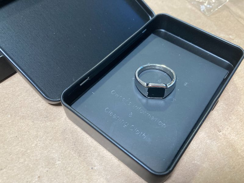 Photo 1 of 925 Sterling Silver Signet Men's Ring with Onyx Stone, Black Stone Ring, Solid Silver Ring for Men, Mens Black Onyx Ring, Pinky Thumb Ring Band, Anillos De Hombre (7.5)
