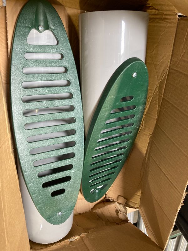 Photo 1 of 4 in. Green Angled Drainage Grate Yard Drain, Yard Drain Emitter for Sump Pump Discharge & Downspout Extensions, Protect Home Foundation & Reduce Stagnant Water, Compatible with 4-Inch Connections
