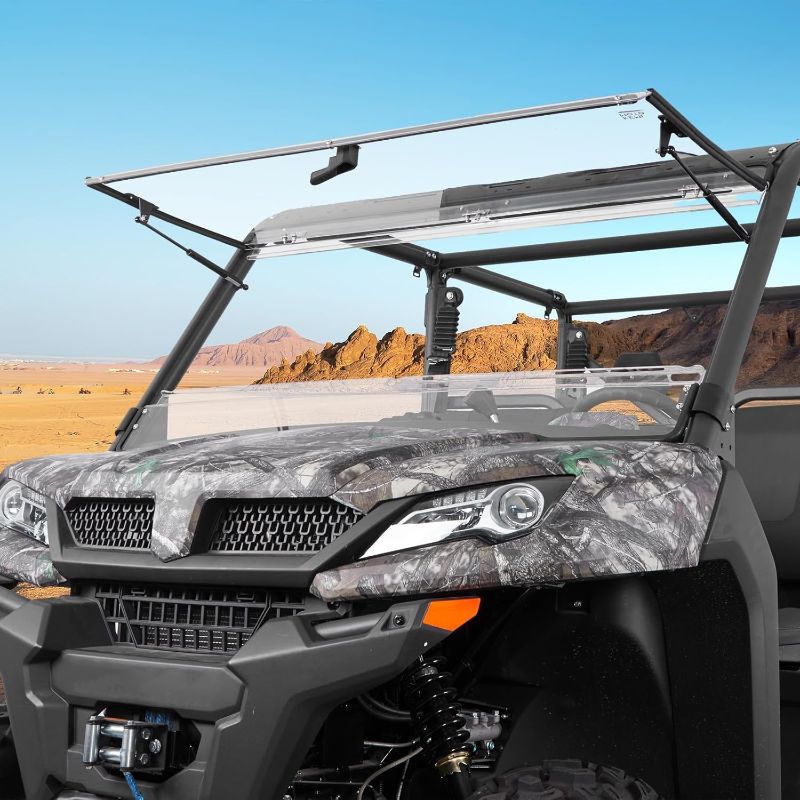 Photo 1 of KEMIMOTO 2-IN-1 Flip Front Windshield Compatible with CFMOTO UFORCE 1000/1000 XL, Scratch Resistant Fold Front Windshield Compatible with UFORCE 1000 2019-2025 / 1000 XL 2022-2025 Window Accessories
