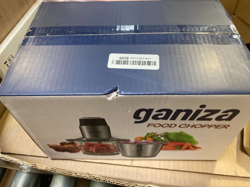 Photo 1 of GANIZA Food Electric Food Chopper with Meat Grinder & Vegetable Chopper - 2 Bowls (8 Cup+8 Cup) with Powerful 450W Copper Motor - Includes 2 Sets of Bi-Level Blades for Fruits/Meat/Nuts