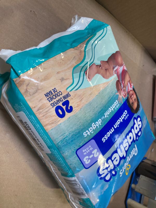 Photo 1 of Pampers Swim Diapers - Splashers - Size 2-3, 20 Count, Gap-Free Disposable Baby Swimming Pants