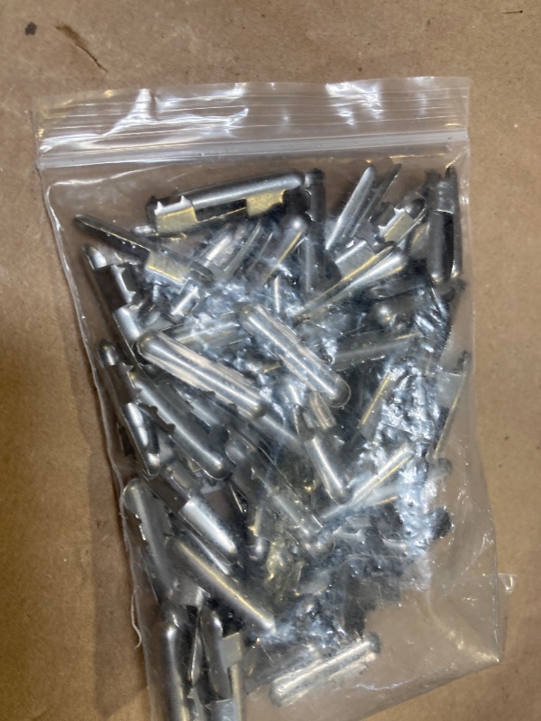 Photo 1 of Craftdady 100Pcs Stainless Steel Elastic Cord Crimp Ends Half Cover Cord Ends Metal Barbs for Elastic String Barbed Cord Fastener Stopper Clip Crimp End Caps for Binding Webbing Hanging