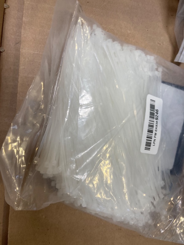 Photo 1 of   6 inch Cable Zip Ties Heavy Duty, Premium Plastic Wire Ties with 18 LBS Tensile Strength, UV Resistant Cable Ties, Self-Locking White Nylon Tie Straps