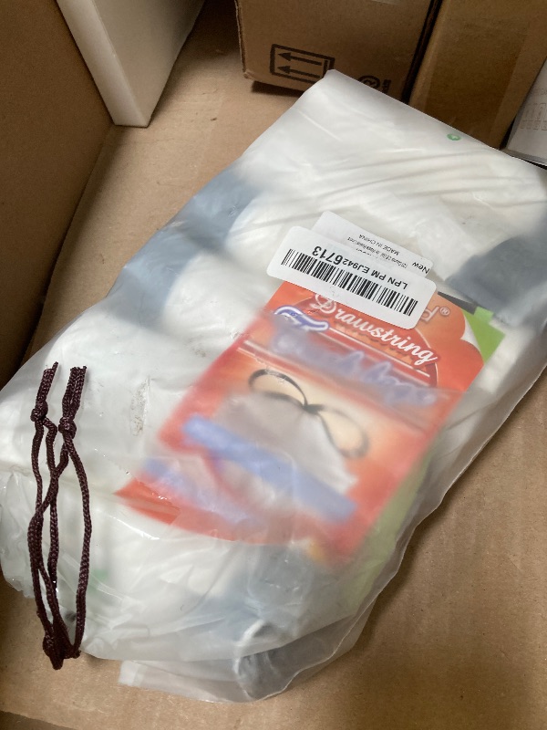 Photo 1 of 120 Counts 2.6 Gallon Small Drawstring Trash Bags Garbage Bags by RayPard, Small Strong Plastic Bags fit 7.5-10 Liter Trash Can for Home Office Kitchen Bathroom Bedroom, White Waste Basket Liners