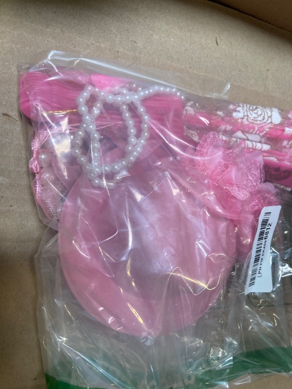 Photo 1 of obmwang 5 Pieces Girls Tea Party Supplies Tea Party Gloves Hats Girls Kids Tea Party Necklace Fan for Girls Tea Party Costume