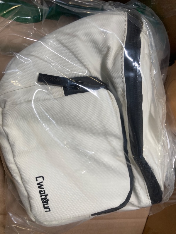 Photo 1 of Waterproof Camera Waist Bag - Cwatcun Compact Camera Case, Lightweight Portable Fanny Pack, Daily Carry Storage Case Crossbody Bag for Canon, Nikon, Sony, Fuji DSLR/SLR/Mirrorless Camera, Lens, White
