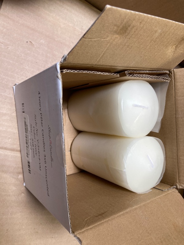 Photo 1 of 2pcs only-----Unscented Pillar Candles -  Ivory Candles - 3x6 Slow Burning Candles for Weddings & Table Centerpieces - Large Pillar Candles, PARNOO