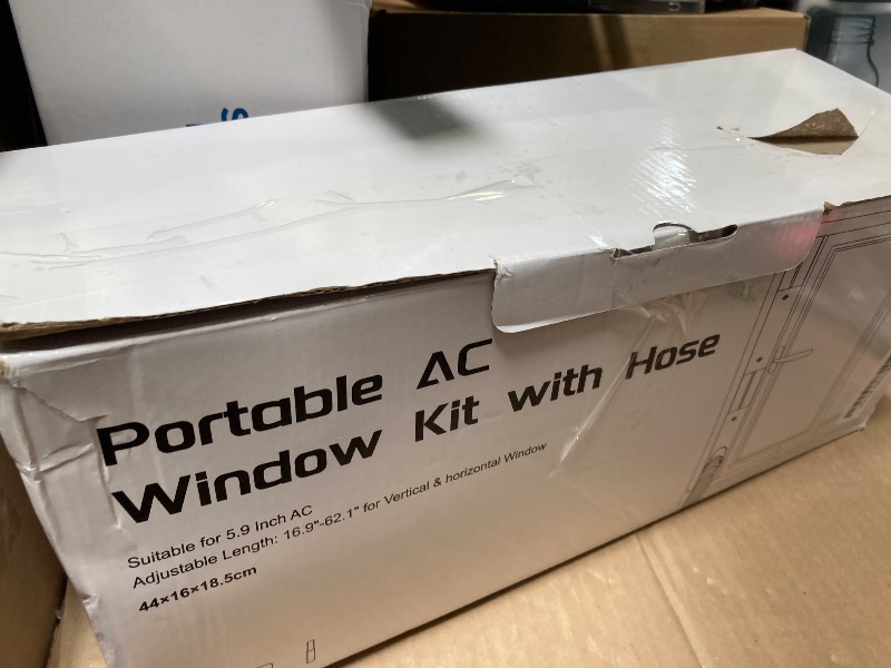 Photo 1 of Kxuhivc Portable Air Conditioner Window Vent Kit, Adjustable Window Seal with 5.9 Inch Diameter, 59 Inch Length Exhaust Hose for A/C Unit Universal for Sliding Horizontal or Vertical Window