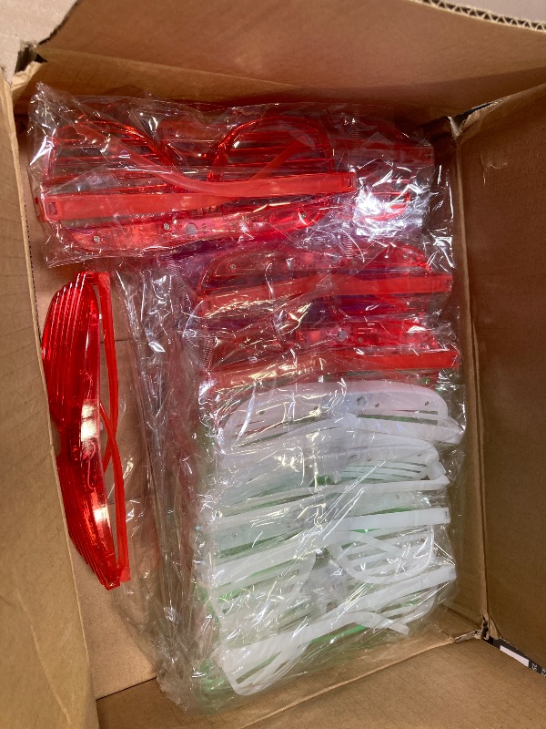 Photo 1 of   Glow in the Dark Party Supplies for Kids Adults,Light Up Party Favors  LED Glow Glasses Sunglasses 