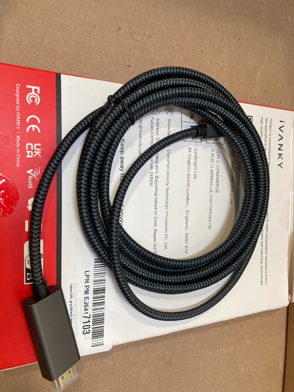 Photo 1 of IVANKY 4K Mini DisplayPort to HDMI Cable 10FT, 4K@60Hz Unidirectional Mini DP to HDMI Cable, Braided/Alum Shell, Thunderbolt 2 to HDMI Cable for MacBook, Surface Pro/Dock, Monitor, Projector - 10FT