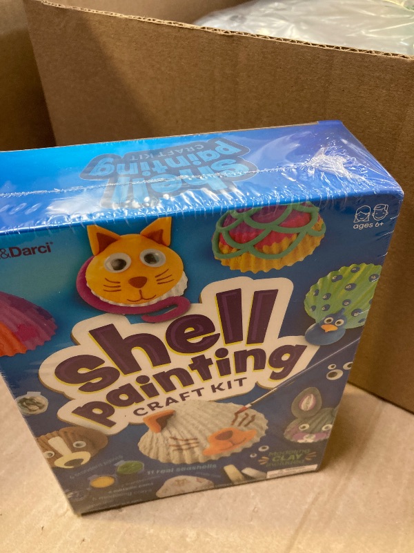 Photo 1 of Dan&Darci Kids Sea Shell Painting Kit - Arts & Crafts Gifts for Boys and Girls - Craft Activities Kits - Creative Art Activity Gift Toys for Age 6, 7, 8, 9, 10, 11 & 12 Year Old 8-12
