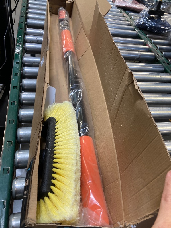 Photo 1 of 16FT Car Wash Brush with Long Handle, Car Cleaning Brush with 12 Inch Soft Bristle, Solar Panels Cleaner with Telescoping Pole for RV, Truck, Boat, House Siding
