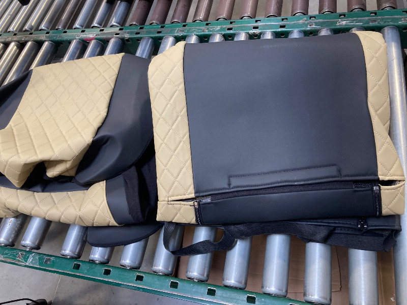 Photo 1 of 2pcs Car Seat Covers Black/Beige-----unknown model
